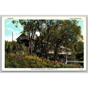 Postcard New Hampshire Hanover Vermont Ledyard Covered Bridge c1920s Unposted